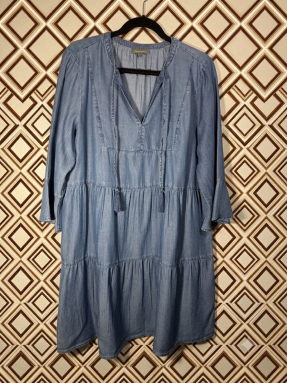 Style & Co. Denim Blue Tiered Tunic Dress / Top - L - Picture 2 of 6